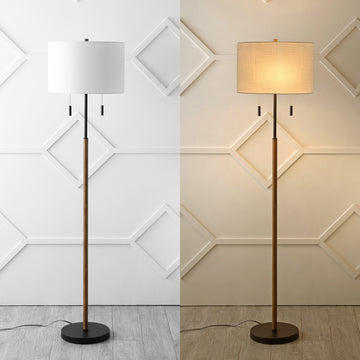 Maude 61" Rustic Farmhouse Iron Candlestick Pull Chains LED Floor Lamp - JONATHAN Y